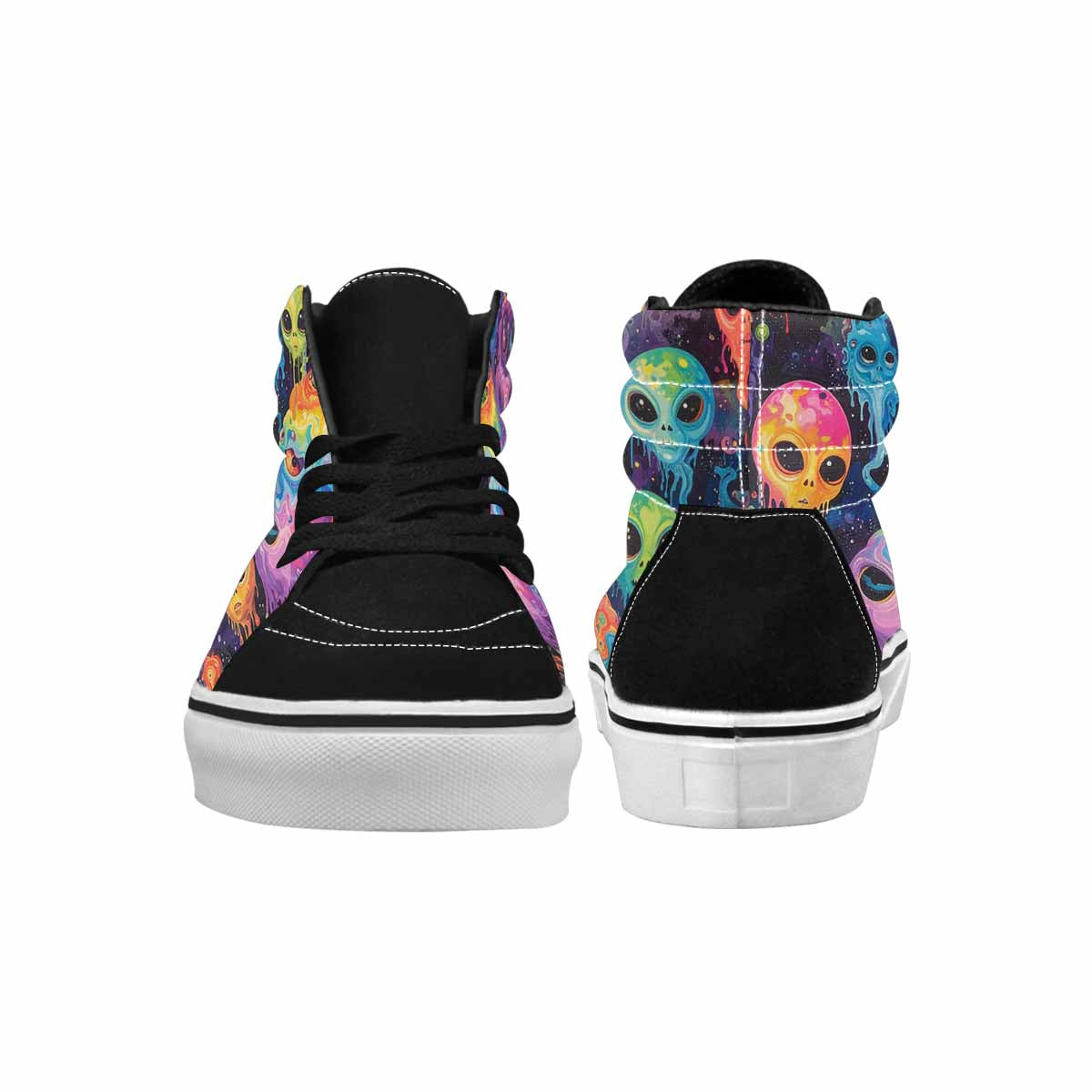 MEN'S Aliens  Tie Dye High Top Canvas Wallpaper Art Custom Sneakers