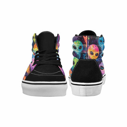 MEN'S Aliens  Tie Dye High Top Canvas Wallpaper Art Custom Sneakers