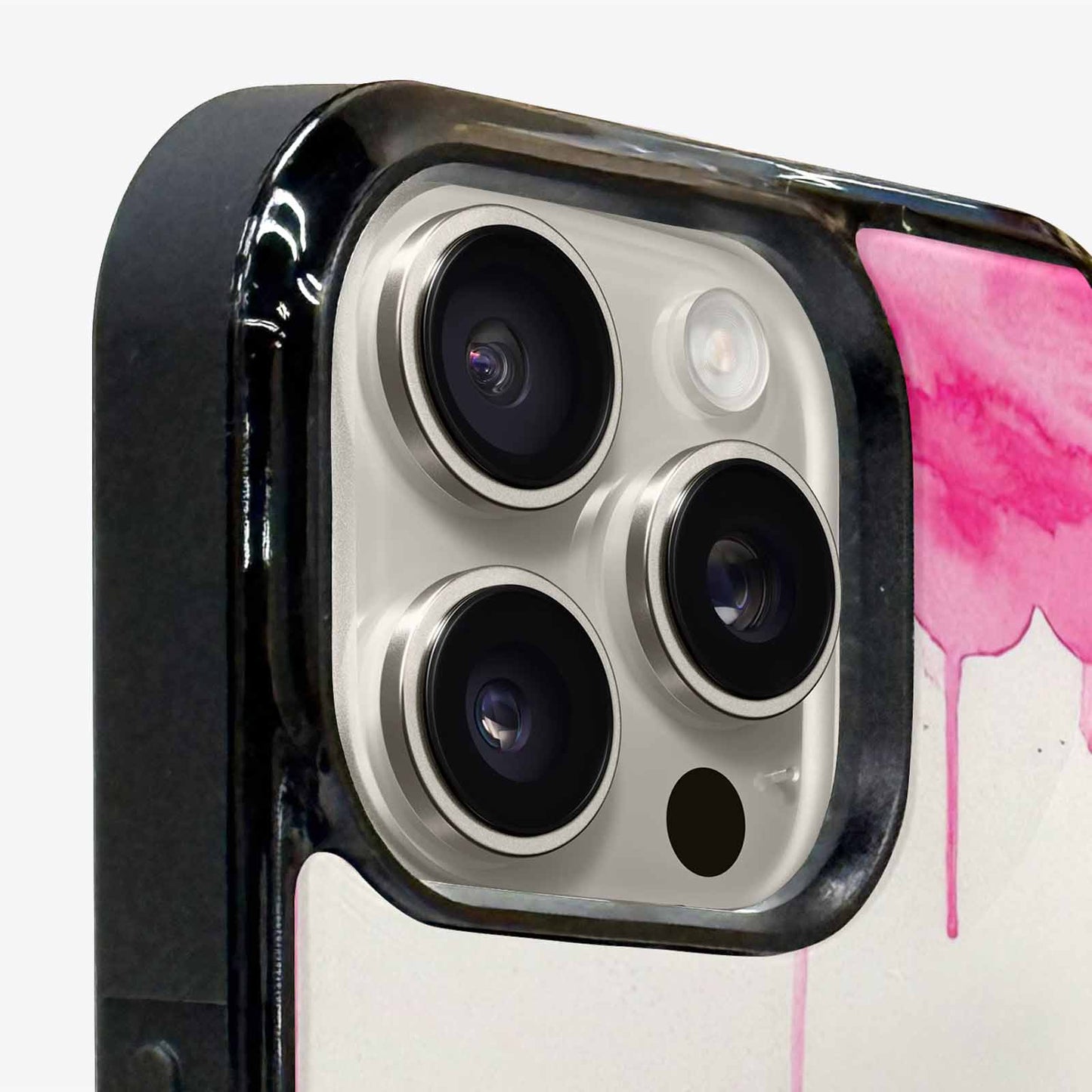 iPhone 16 Pro Max Case — Sunflower Burst Black Pink Ink Sunflowers, Personalized Phone Case