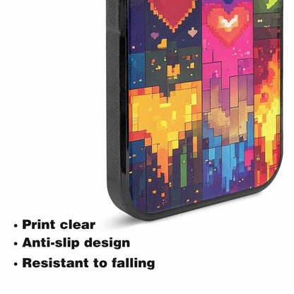 iPhone 15 Plus Case — Pixel Art 8 Bit Burst Pattern, Custom Designed Case Cover