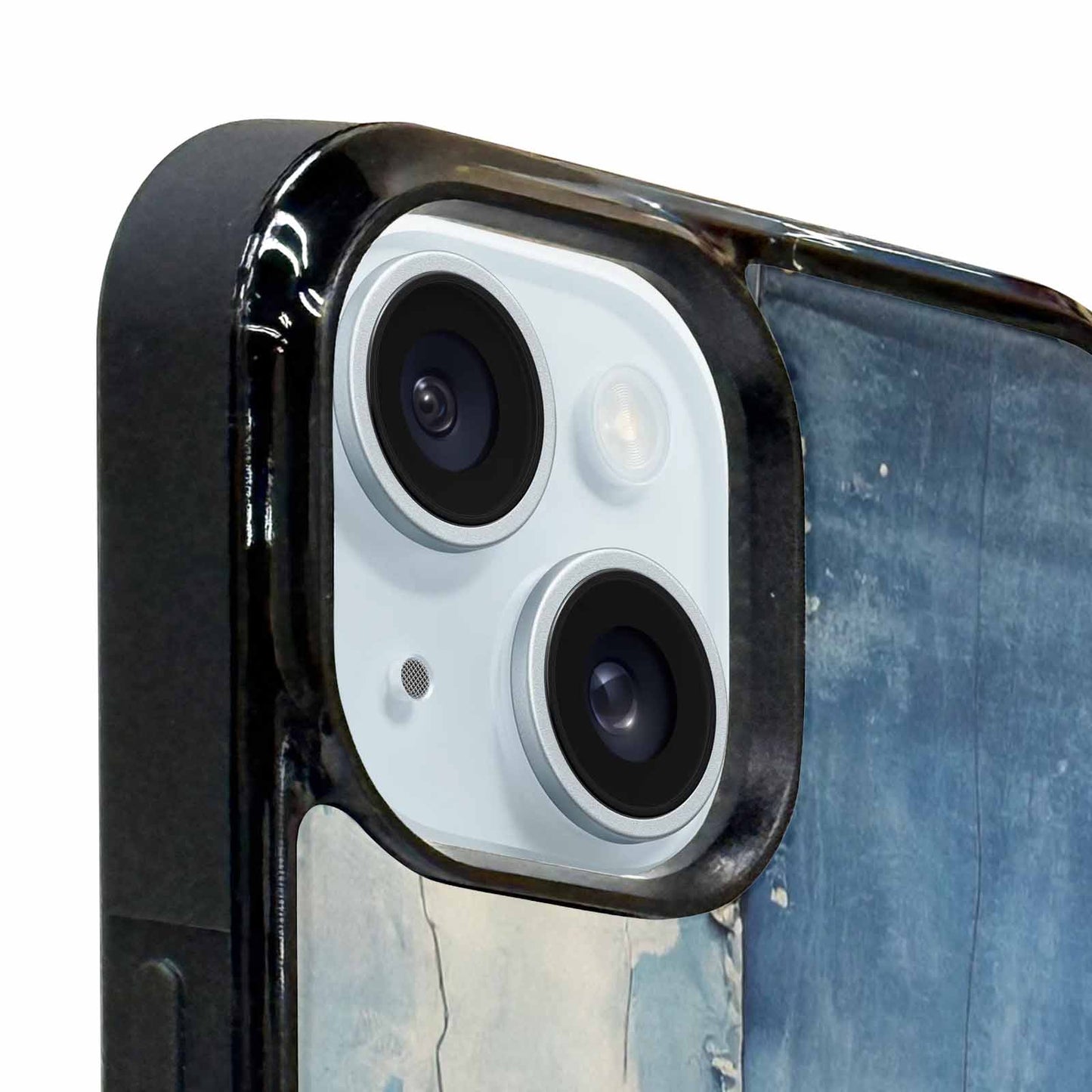 iPhone 15 Case — Denim Distressed Textures Print Edge To, Custom Print Case Cover