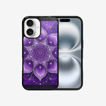 iPhone 16 Case — Purple Mandala Bohemian Print Edge To, Original Design Phone Case