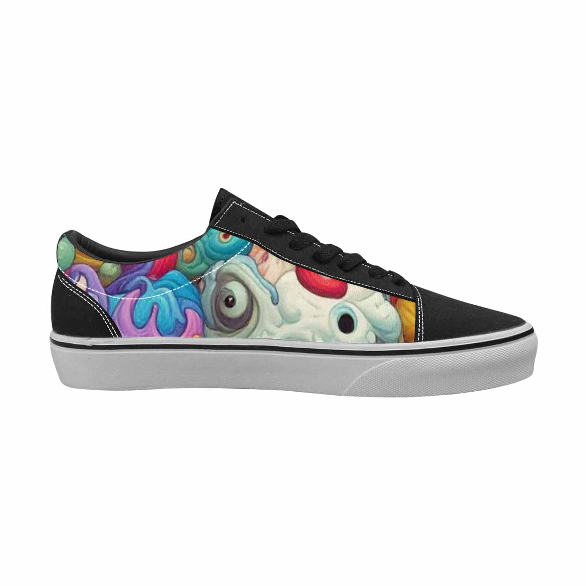 WOMEN'S Melting Ice Cream Monster Lace-Up Canvas Vibrant Chaos Sneakers