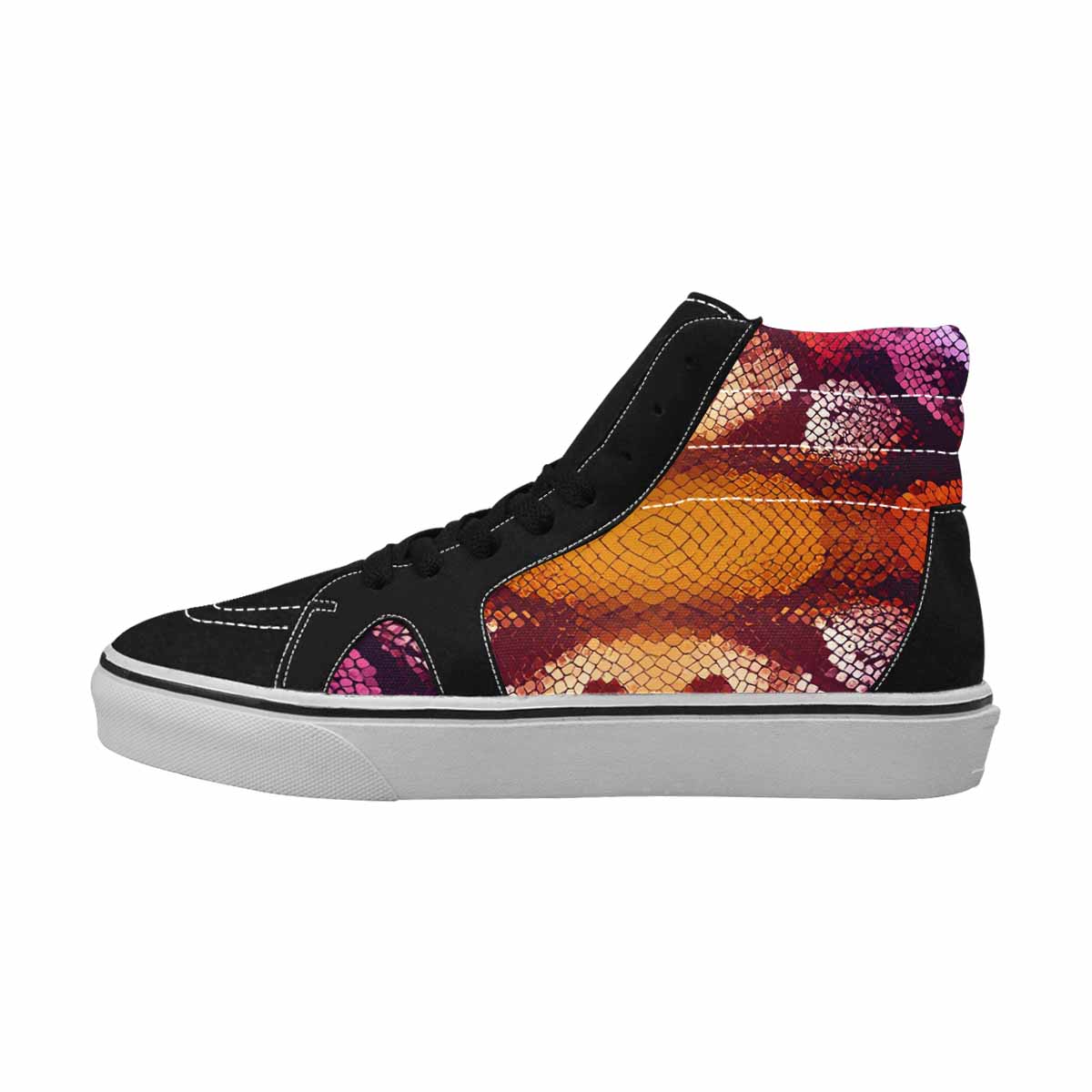 MEN'S Dark Snake Print High Top Canvas Dark Academia Custom Sneakers