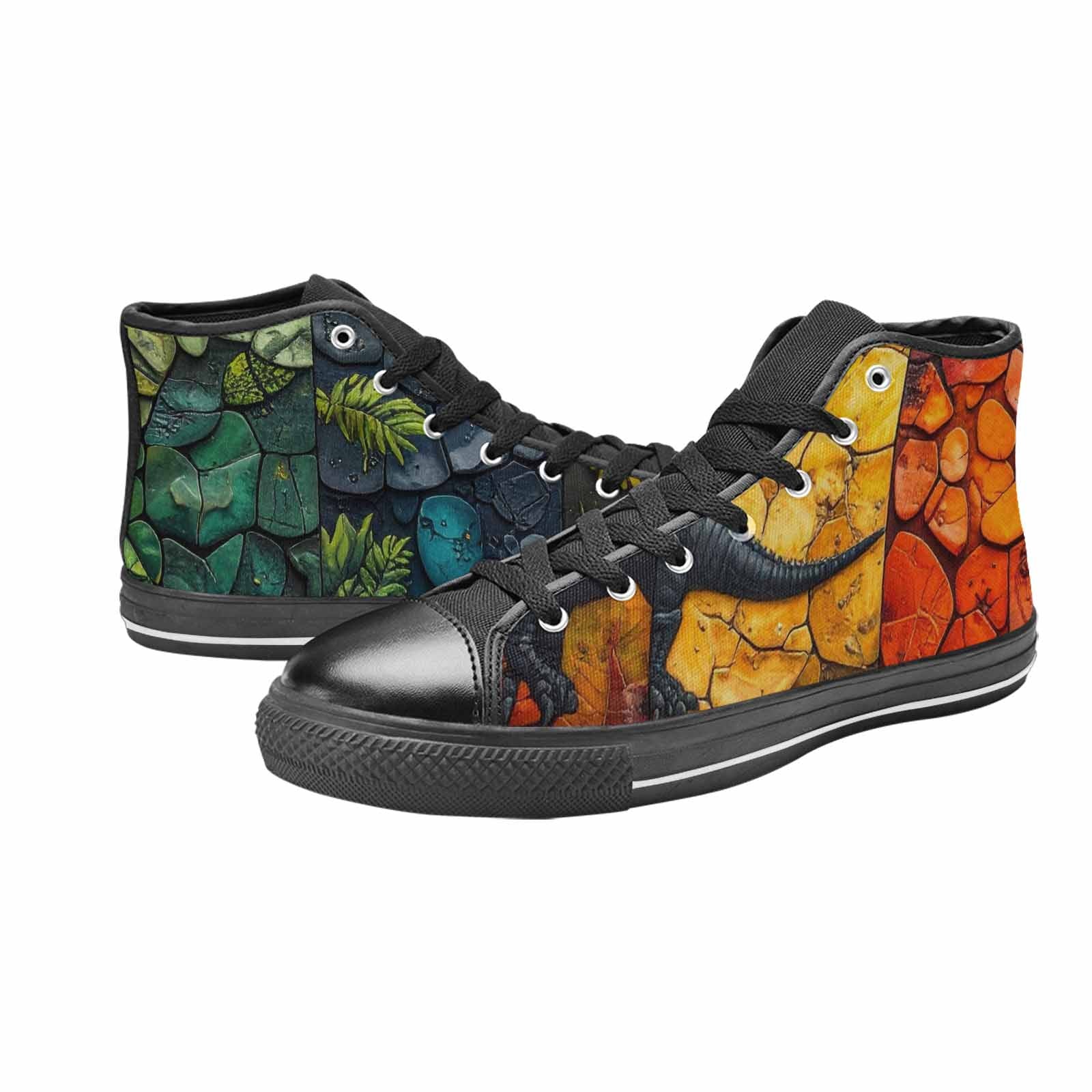 MEN'S Dinosaur Silhouette High Top Canvas Cottagecore Shoes