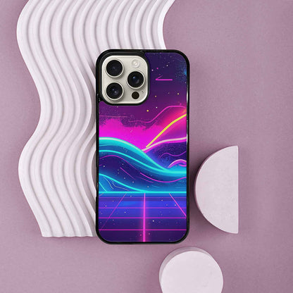 iPhone 16 Pro Max Case — 1980s Neon Cartoon Art Pattern, Custom Printed Phone Case