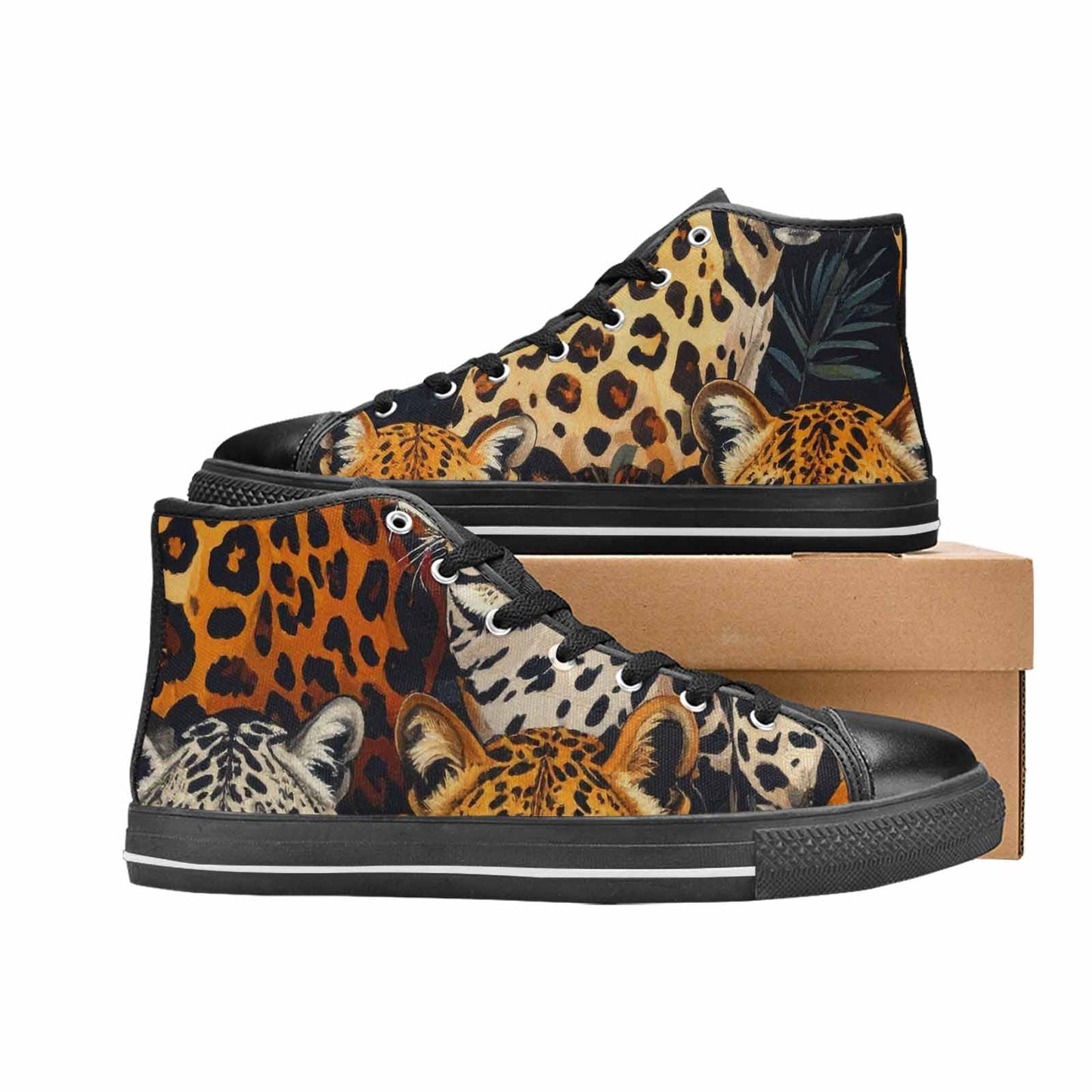 WOMEN'S Animal Print High Top Canvas Dark Academia Sneakers