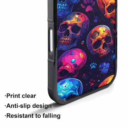 iPhone 17 Pro Max Case — Iridescent Millions Of Gothic Skulls, Unique Phone Case Design