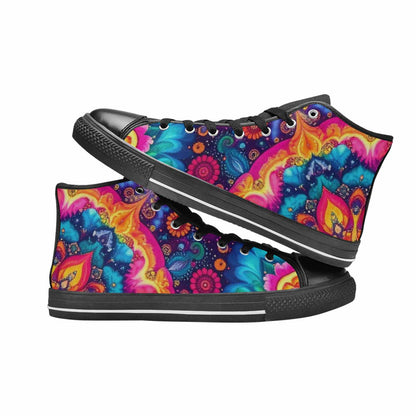 MEN'S Tie Dye Mandala High Top Canvas Aesthetic Custom Shoes