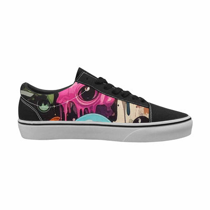 WOMEN'S Aliens  Camo Melting Lace-Up Canvas Kaleidoscope Custom Sneakers
