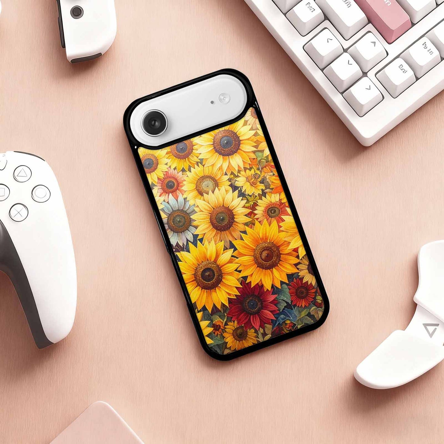 iPhone 17 Air Case — Full Color Vibrant Sunflower Burst Floral, Custom Printed Phone Case