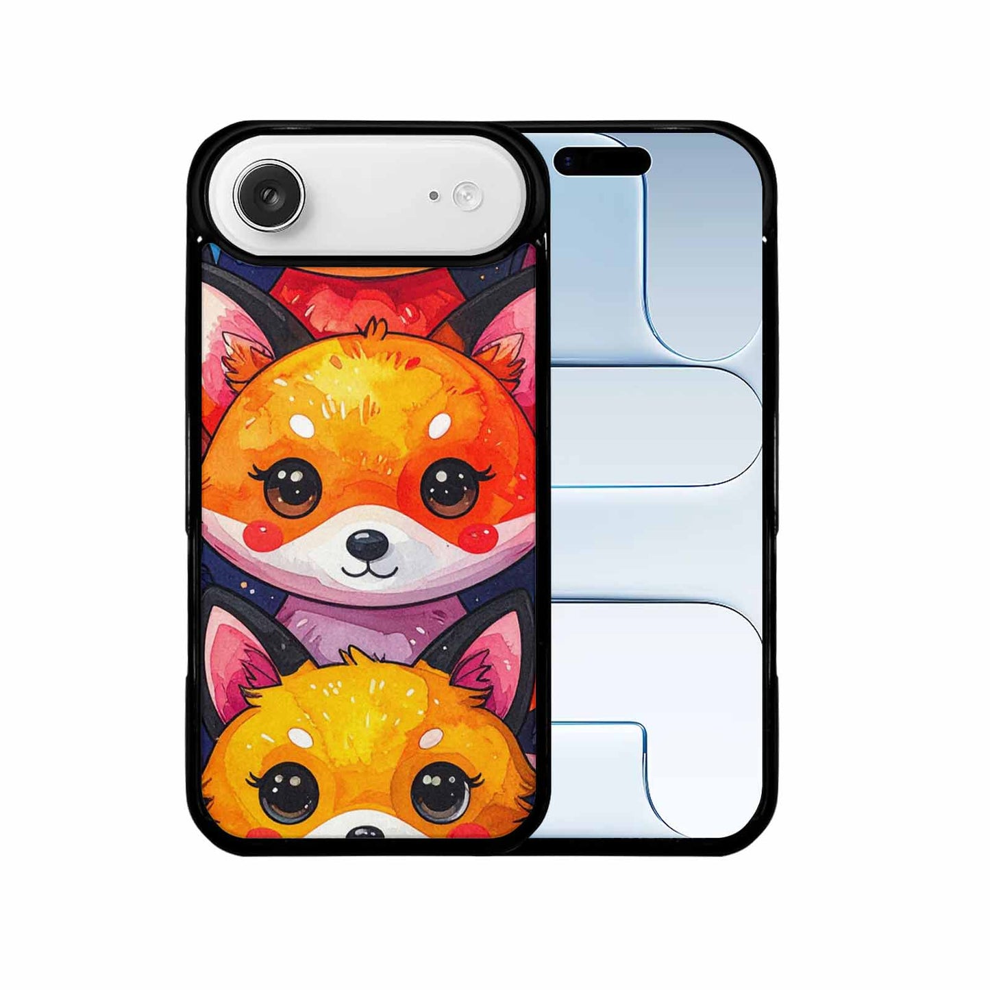 iPhone 17 Air Case — Watercolor Kawaii Fox Faces Watercolor Abstract, Custom Phone Case