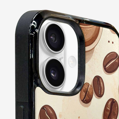 iPhone 16 Plus Case — Coffee Cup And Bean Pattern Seamless, Unique Phone Case Design