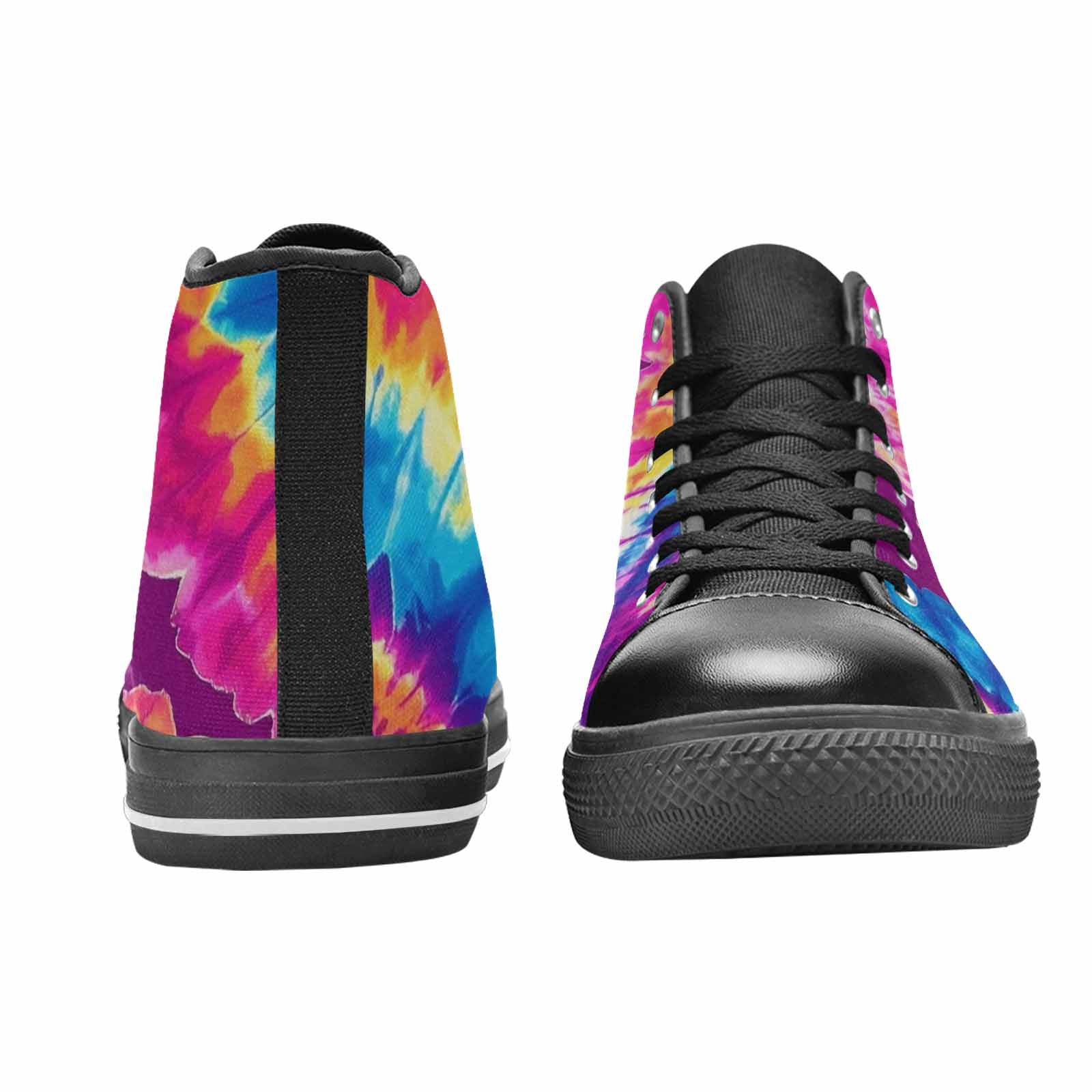 MEN'S Tie Dye Spiral High Top Canvas Wallpaper Art Custom Shoes