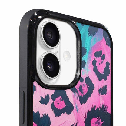 iPhone 17 Case — Leopard Neon Pink Teal Airbrush Animal, Custom Printed Phone Case