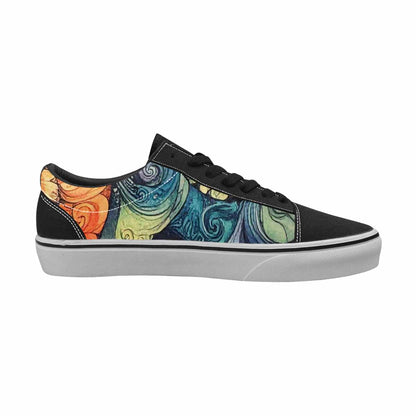WOMEN'S Tie Lace-Up Canvas Wallpaper Art Sneakers