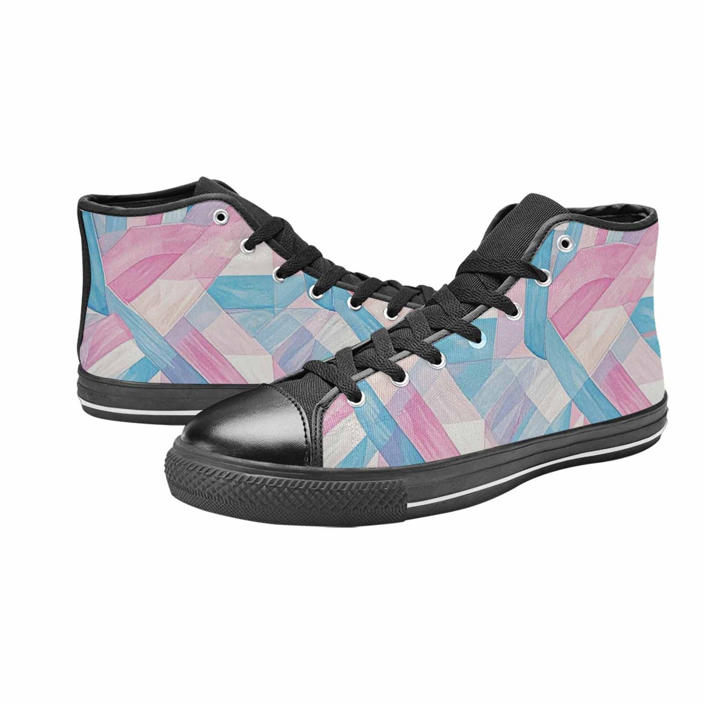 MEN'S Transgender Flag Color High Top Canvas Neon Fantasy Sneakers