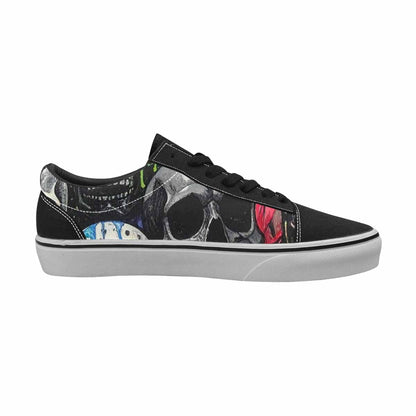WOMEN'S Rainbow From Skull S Lace-Up Canvas Vivid Custom Sneakers