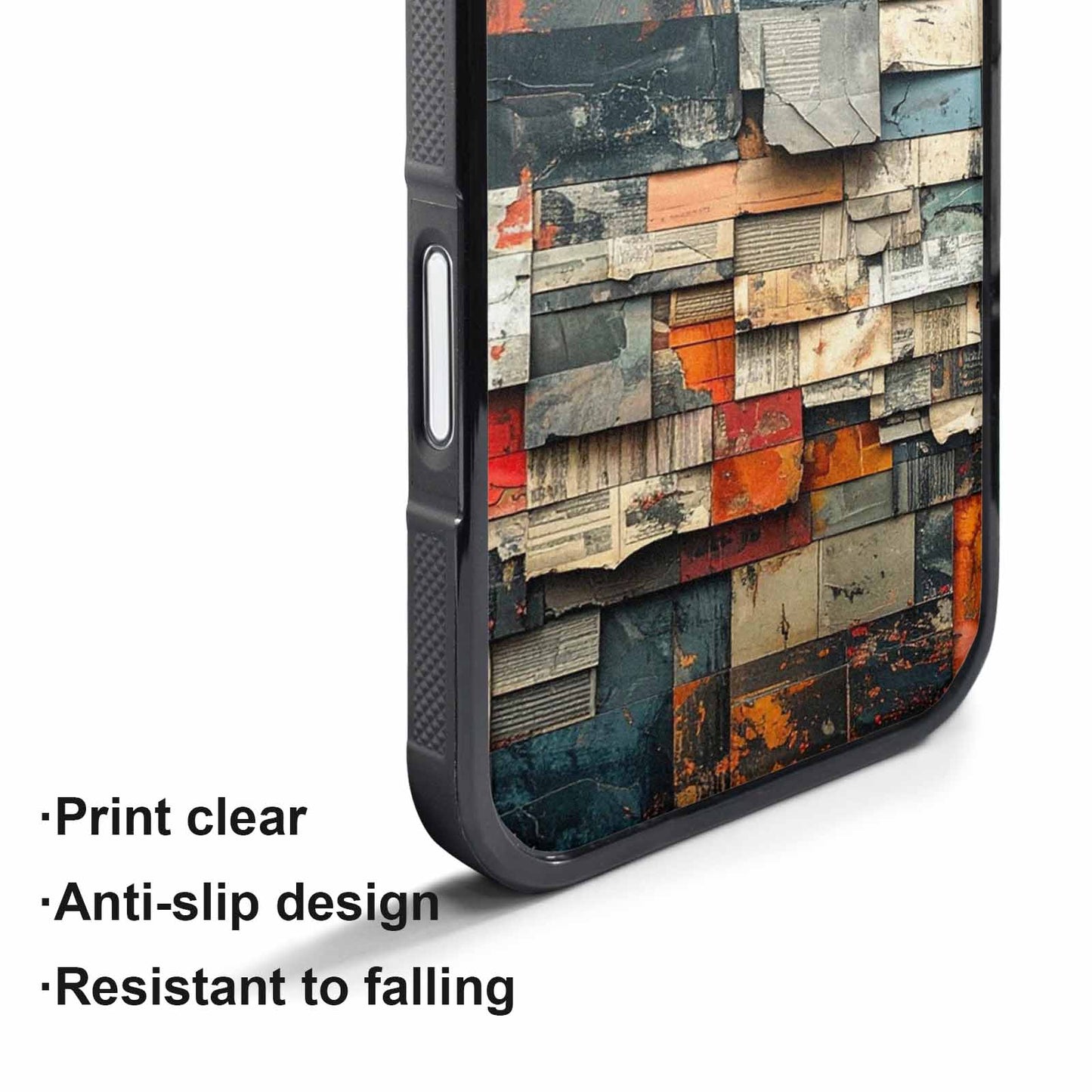 iPhone 17 Pro Max Case — Distressed Grunge Texture Pattern Original Art, Unique Phone Case Design