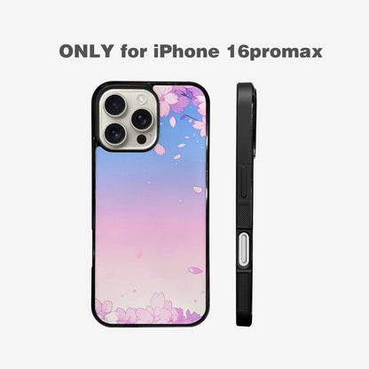 iPhone 16 Pro Max Case — Stylized Anime Style Cherry Blossom Petals, Original Design Phone Case