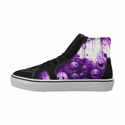 MEN'S Melting Moon Smiley High Top Canvas Kaleidoscope Sneakers