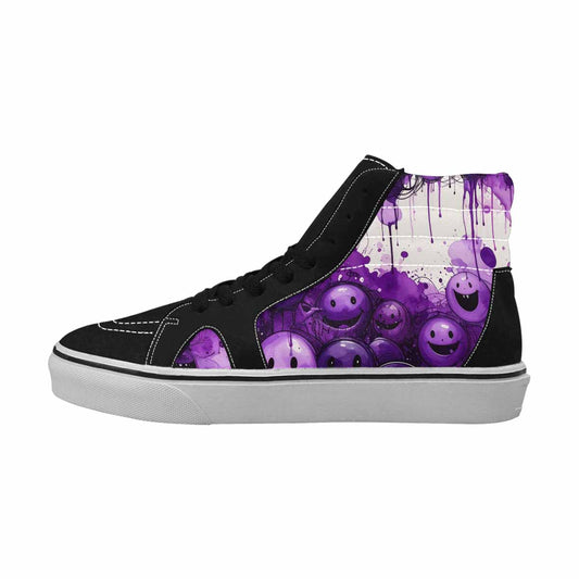MEN'S Melting Moon Smiley High Top Canvas Kaleidoscope Sneakers