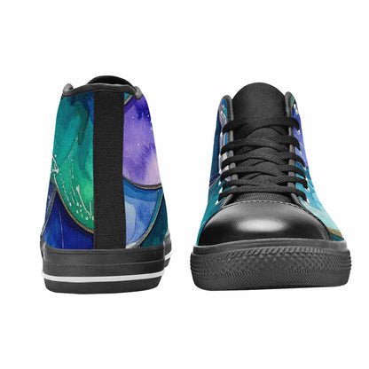 MEN'S Mermaid Scale High Top Canvas Vivid Sneakers