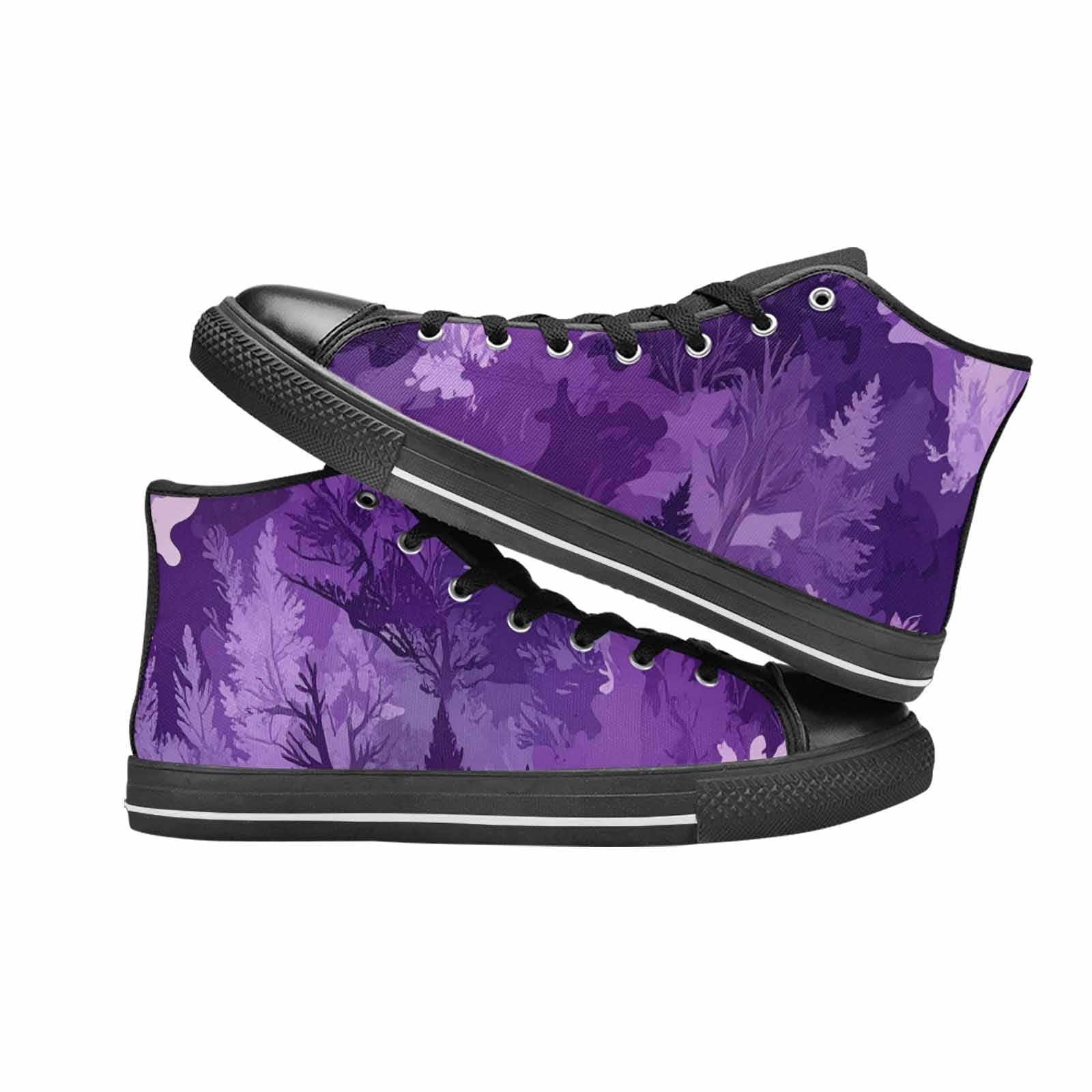 WOMEN'S Military Camouflage Blotch High Top Canvas Vibrant Chaos Shoes