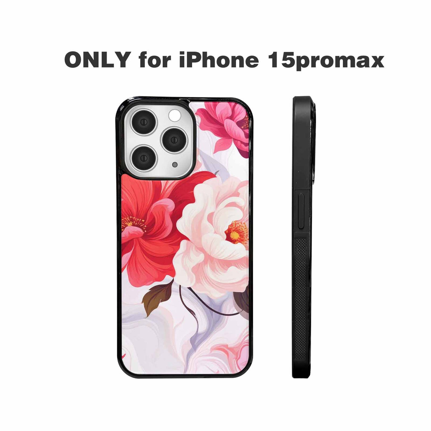 iPhone 15 Pro Max Case — Marble Floral Custom, Personalized Phone Case