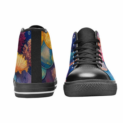 MEN'S Fish Scale Coral High Top Canvas Dreamcore Custom Sneakers