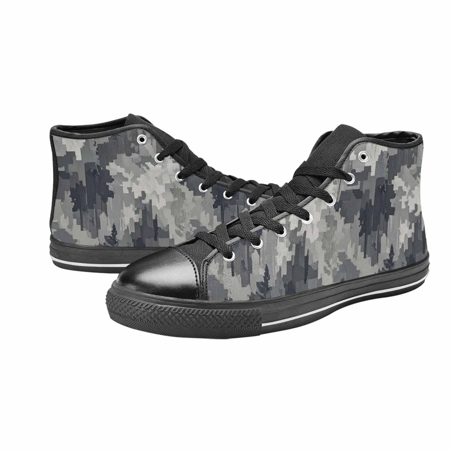WOMEN'S Military Camouflage Blotch High Top Canvas Wallpaper Art Sneakers