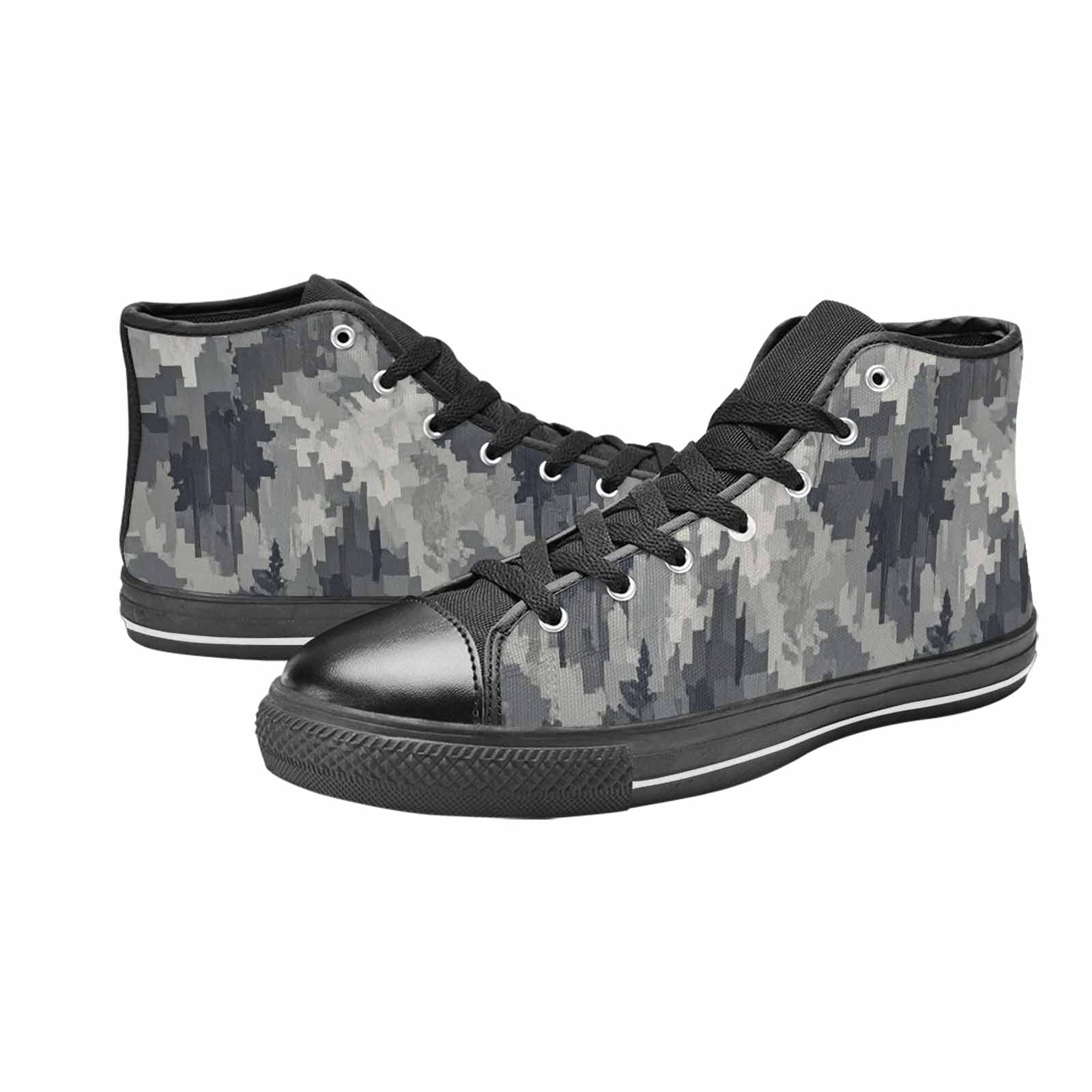 WOMEN'S Military Camouflage Blotch High Top Canvas Wallpaper Art Sneakers