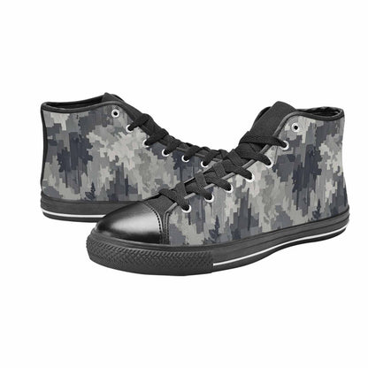 WOMEN'S Military Camouflage Blotch High Top Canvas Wallpaper Art Sneakers