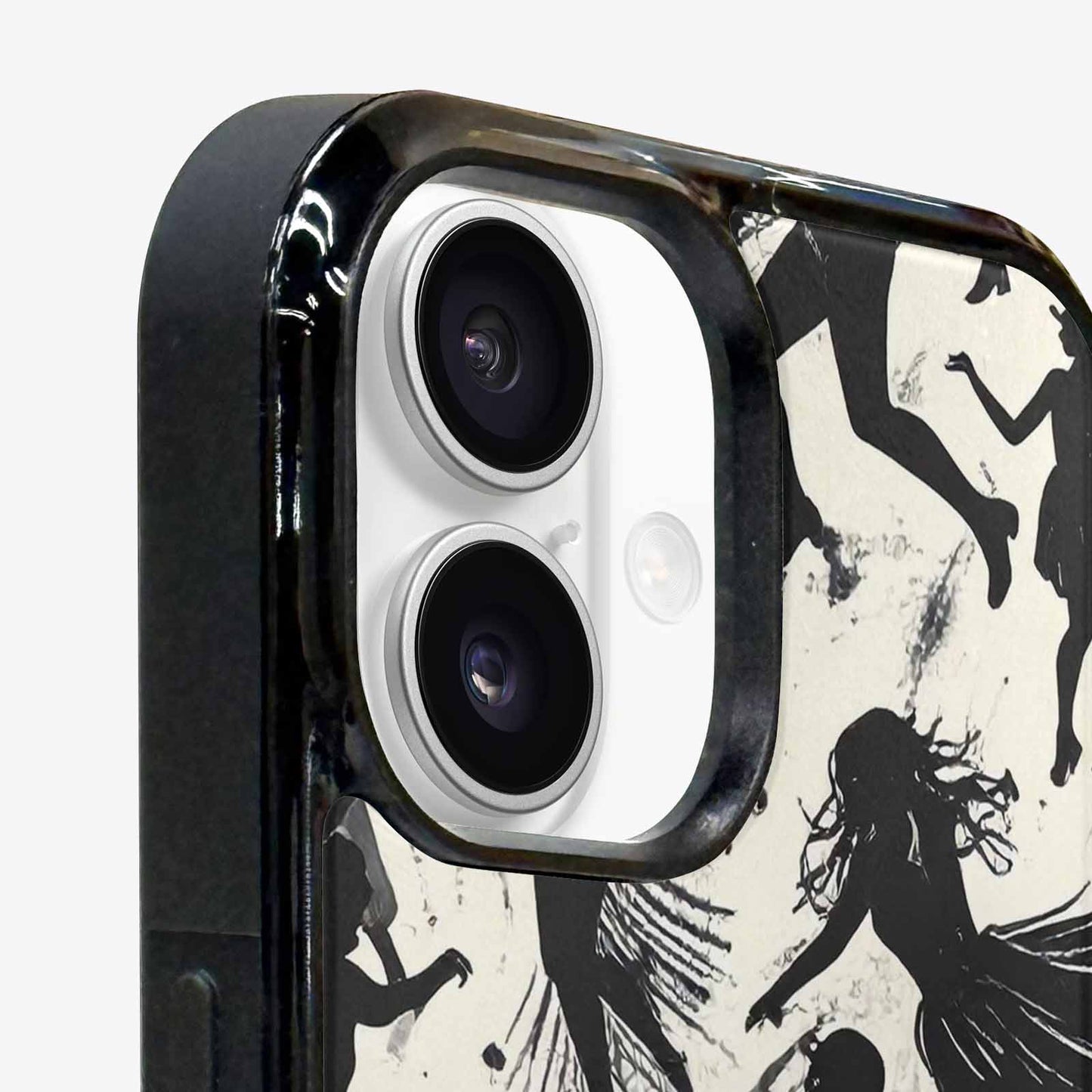 iPhone 16 Case — Bold Dancing Figure Line Art Pattern, Unique Phone Case Design