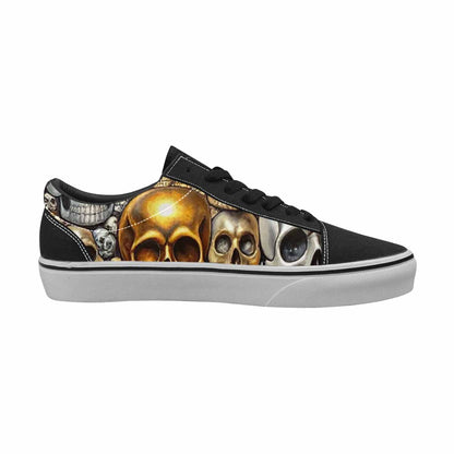 WOMEN'S Skulls - Metallic-Chrome- Canvas Lace-Up Vibrant Chaos Shoes