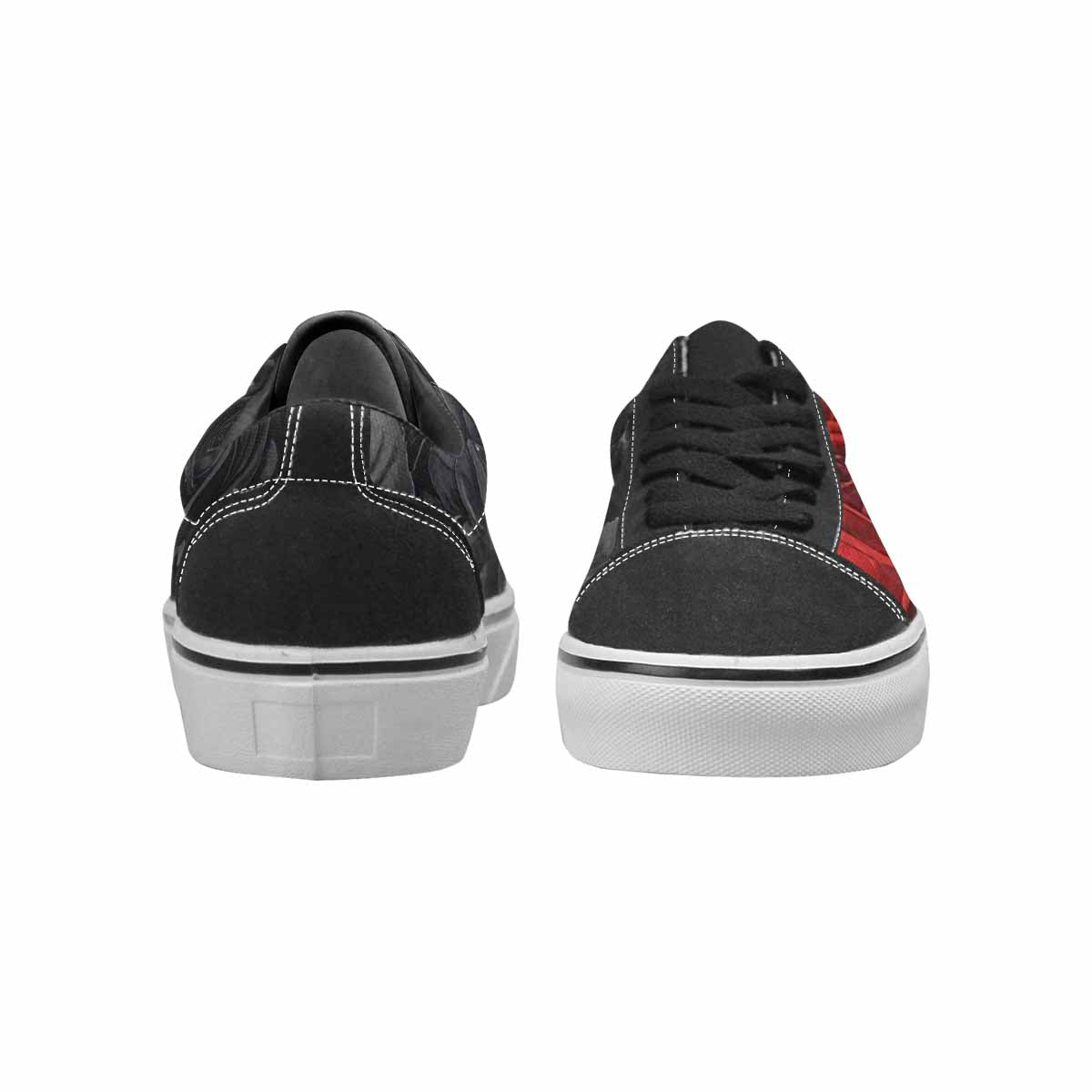 MEN'S Black Gothic Rose Canvas Lace-Up Cottagecore Sneakers