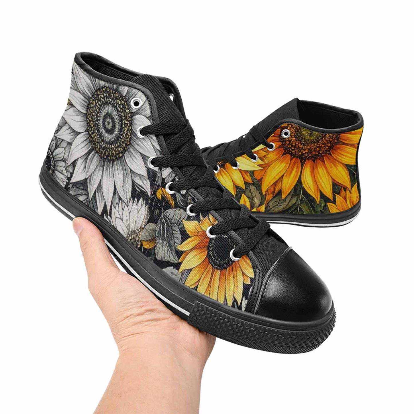 MEN'S Sunflower High Top Canvas Cottagecore Shoes