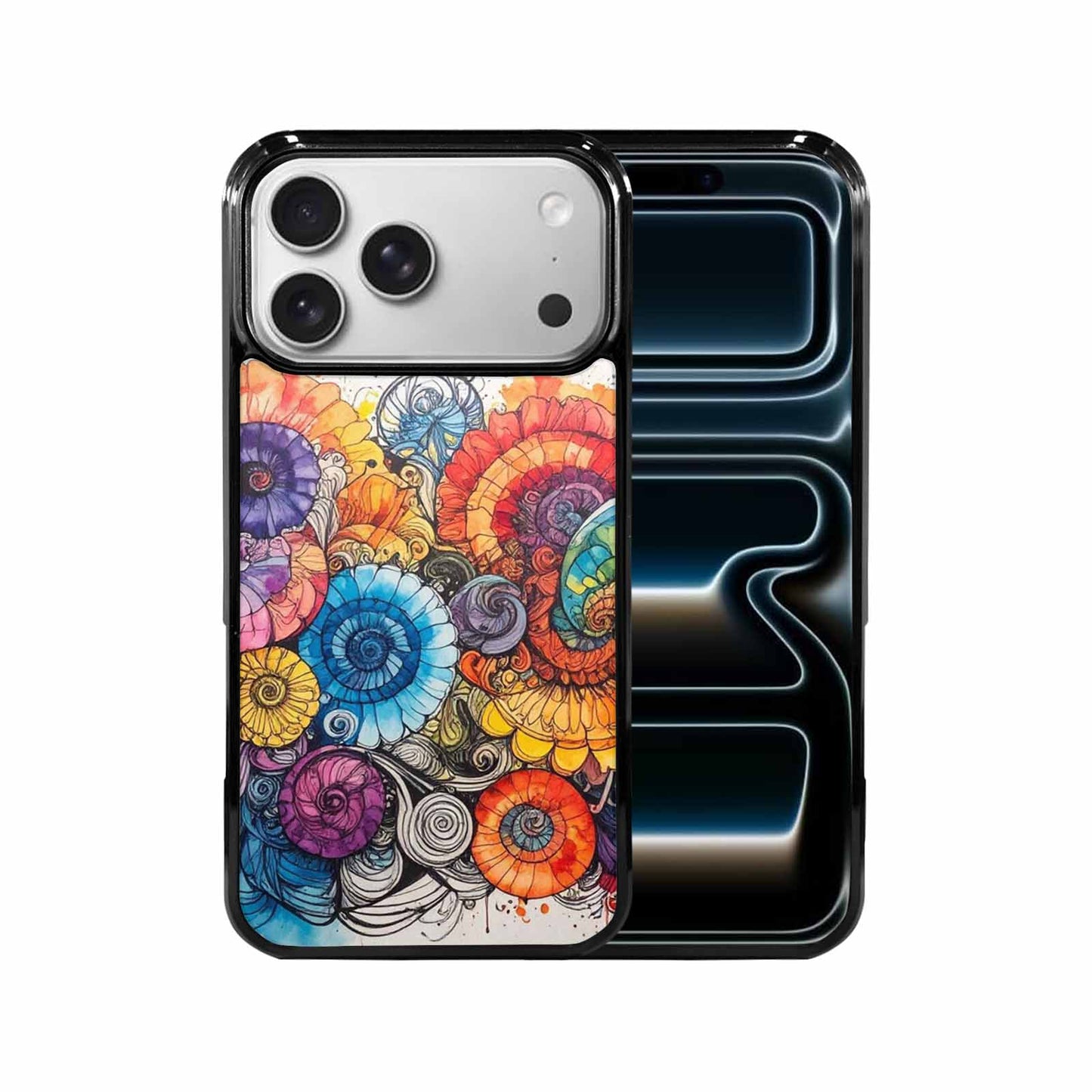 iPhone 17 Pro Max Case — Tie Dye Swirls (black Tie Dye, Custom Designed Case Cover