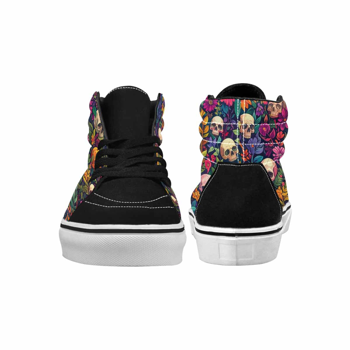 MEN'S Skulls  Botanical Skulls High Top Canvas Surreal Custom Shoes
