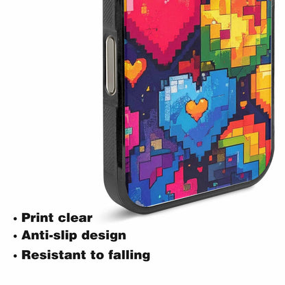 iPhone 15 Pro Max Case — Pixel Art 8 Bit Burst Pattern, Custom Art Phone Cover
