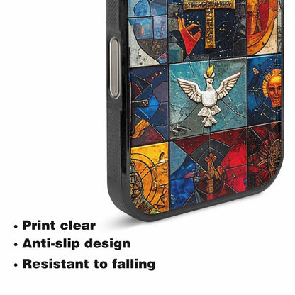iPhone 16 Pro Max Case — Jesus Face Small Cross And Faith, Custom Print Case Cover