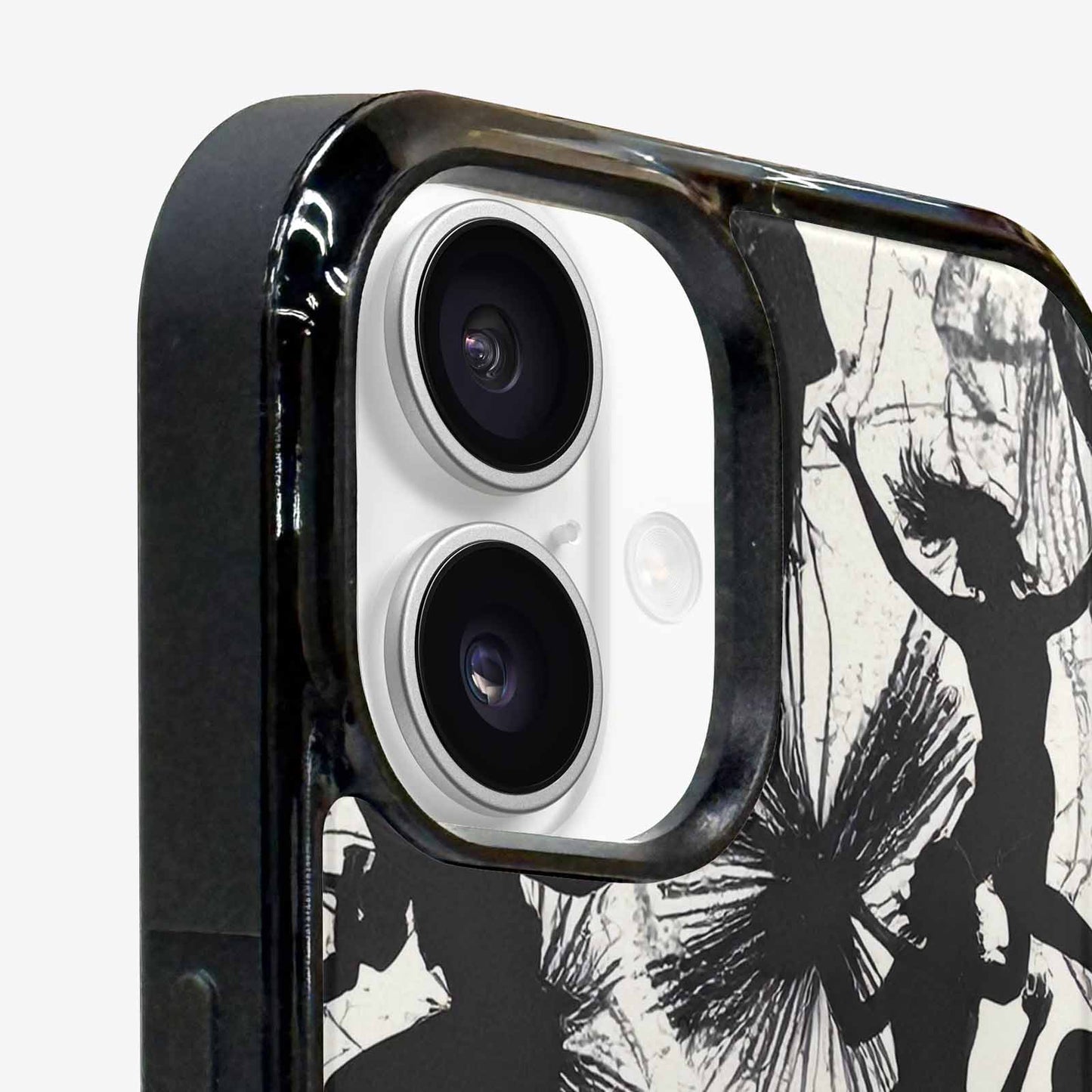 iPhone 16 Case — Bold Dancing Figure Line Art Pattern, Customized Protective Case