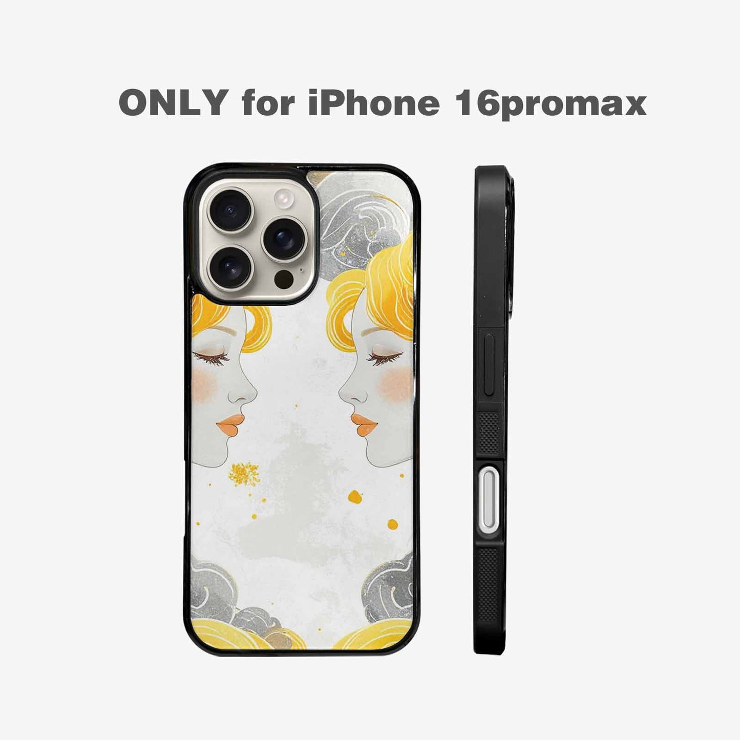 iPhone 16 Pro Max Case — Gemini Twins Zodiac Pattern Seamless Repeat, Personalized Phone Case