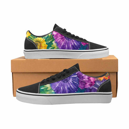 WOMEN'S Tie Dye Swirl Canvas Lace-Up Surreal Custom Sneakers