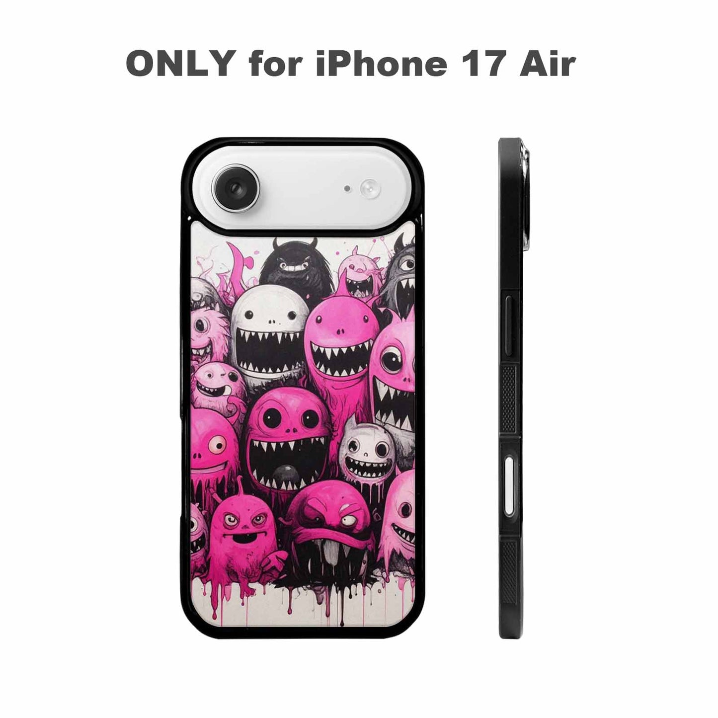 iPhone 17 Air Case — Monsters General Black Pink Ink Cartoon, Unique Phone Case Design