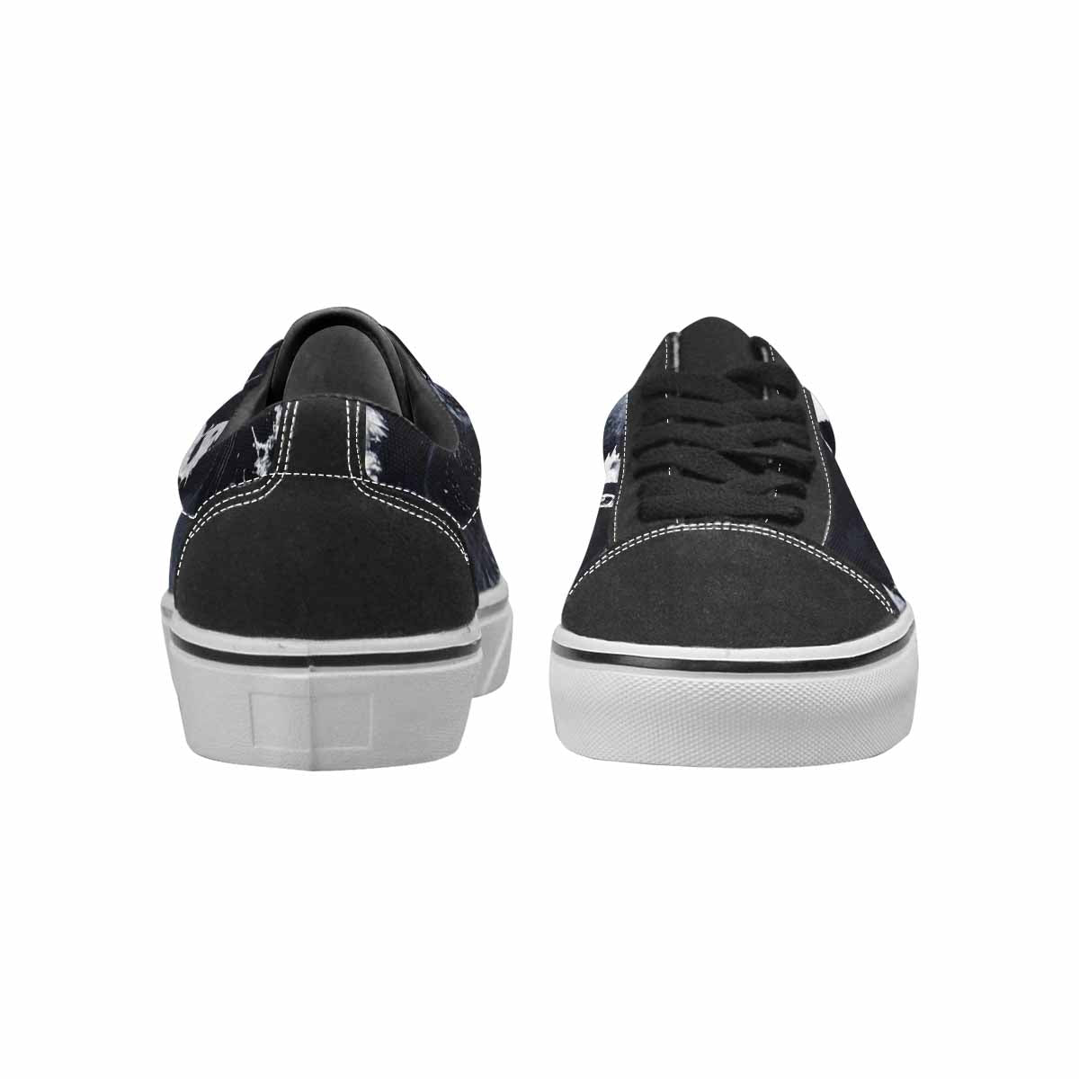 WOMEN'S Black White Animal Print Canvas Lace-Up Vivid Shoes