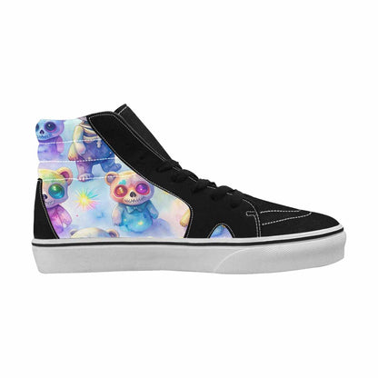 MEN'S Rainbow Teddy Skeletons Eye High Top Canvas Dark Academia Sneakers