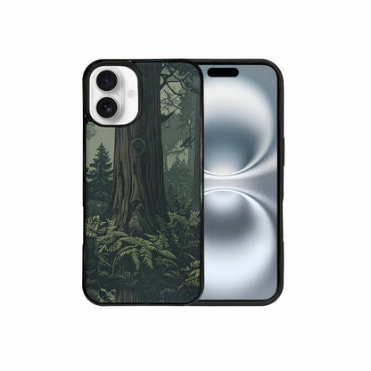 iPhone 16 Plus Case — Seamless Pattern Ancient Redwood Forest Giant, Custom Art Phone Cover