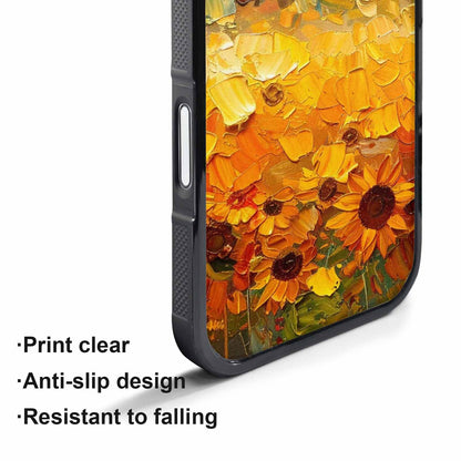 iPhone 17 Air Case — Impressionist Sunflower Brushstroke Pattern Hundreds Floral, Unique Phone Case Design
