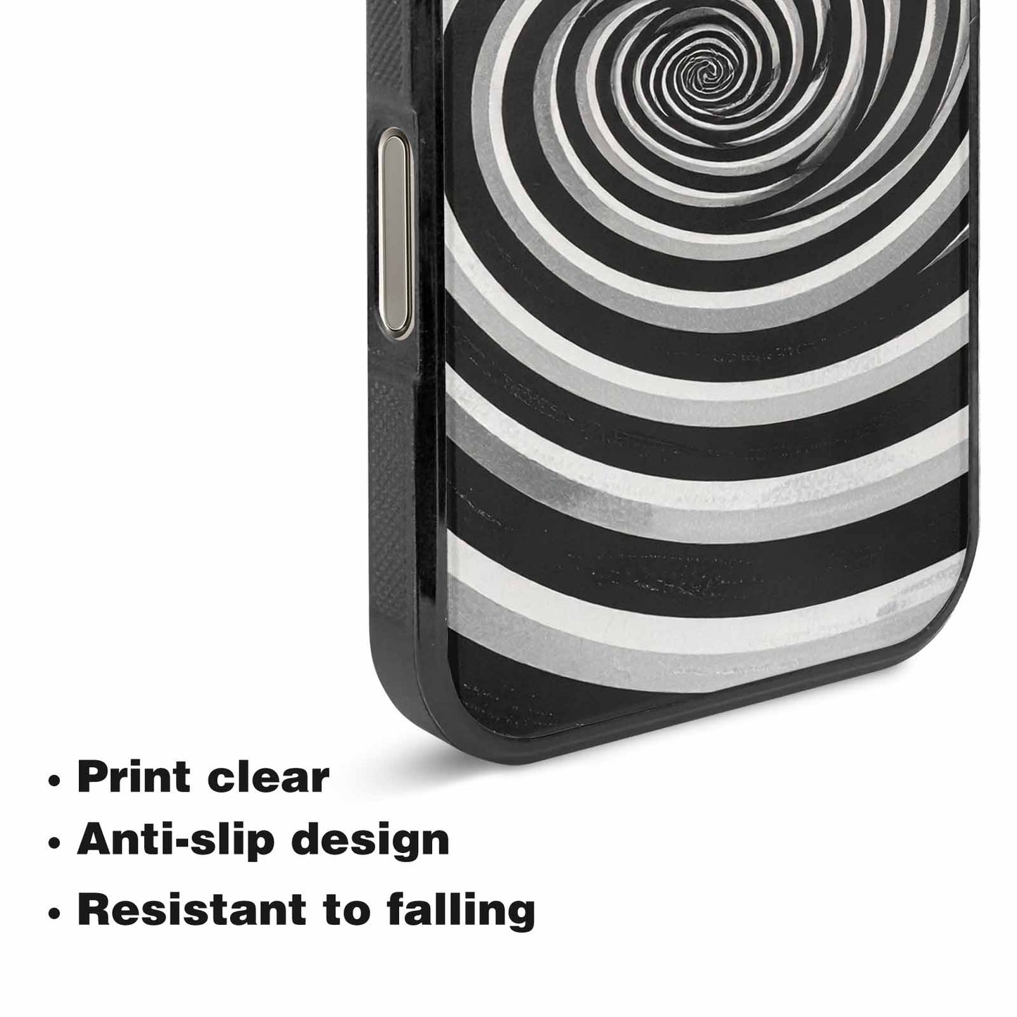 iPhone 16 Pro Case — Hypnotic Spiral Optical Illusion Motif High, Custom Designed Case Cover